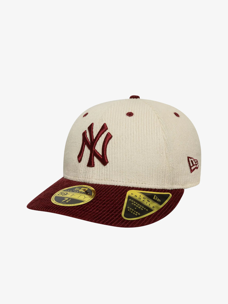NEW ERA cappello uomo 59fifty low profile fitted new york yankees mlb cord cotone beige