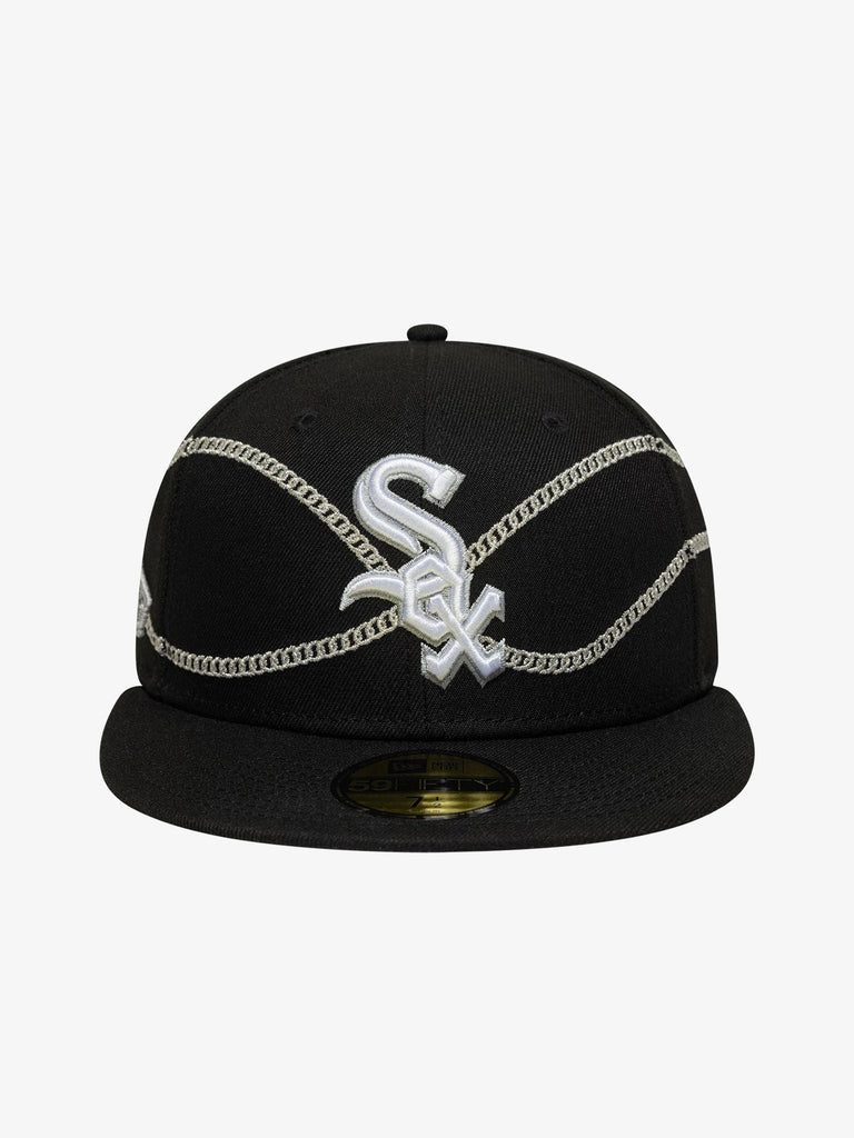 NEW ERA cappello uomo 59fifty fitted chicago white sox mlb chain wrap nero