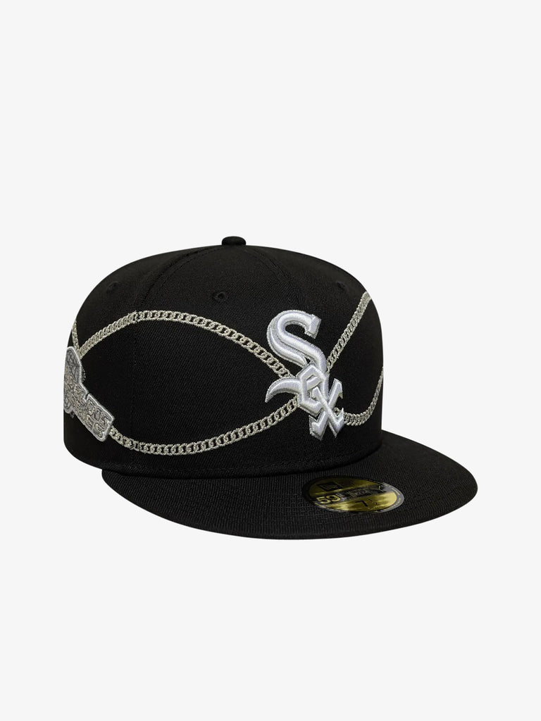 NEW ERA cappello uomo 59fifty fitted chicago white sox mlb chain wrap nero