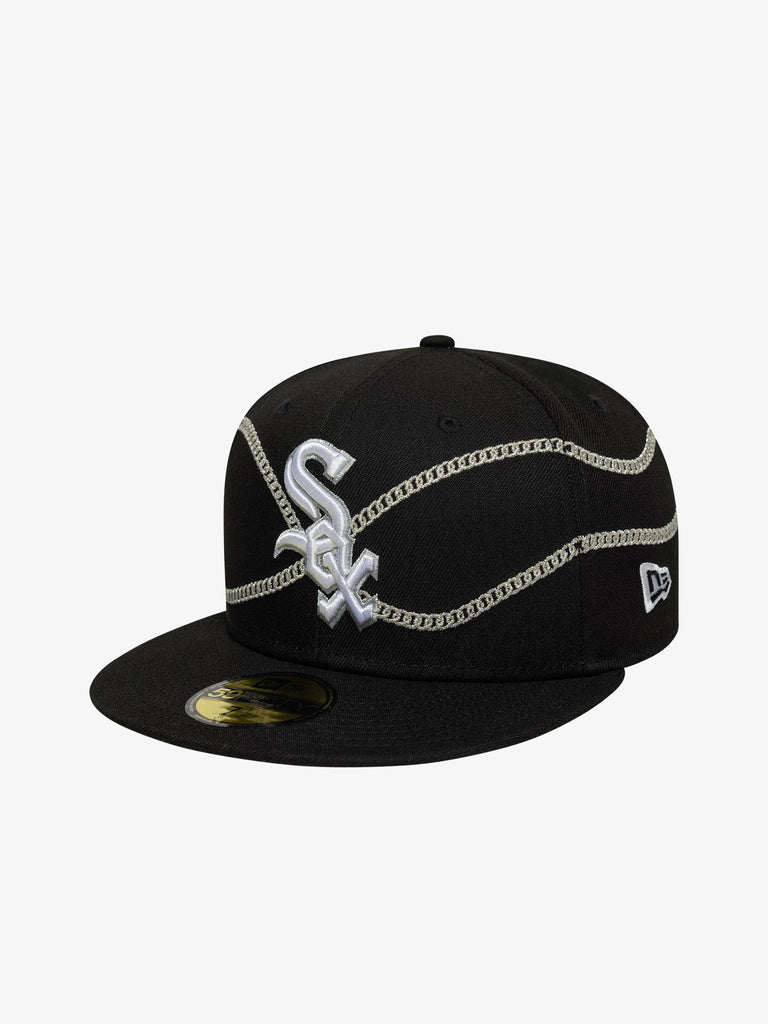 NEW ERA cappello uomo 59fifty fitted chicago white sox mlb chain wrap nero