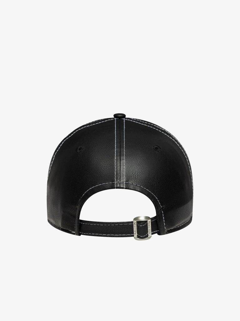 NEW ERA cappello donna 9forty new york yankees mlb topstitch ecopelle nero