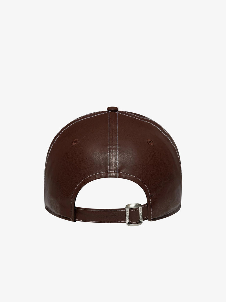 NEW ERA cappello donna 9forty new york yankees mlb topstitch ecopelle marrone