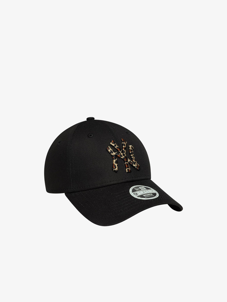 NEW ERA cappello donna 9forty new york yankees mlb leopard infill cotone nero