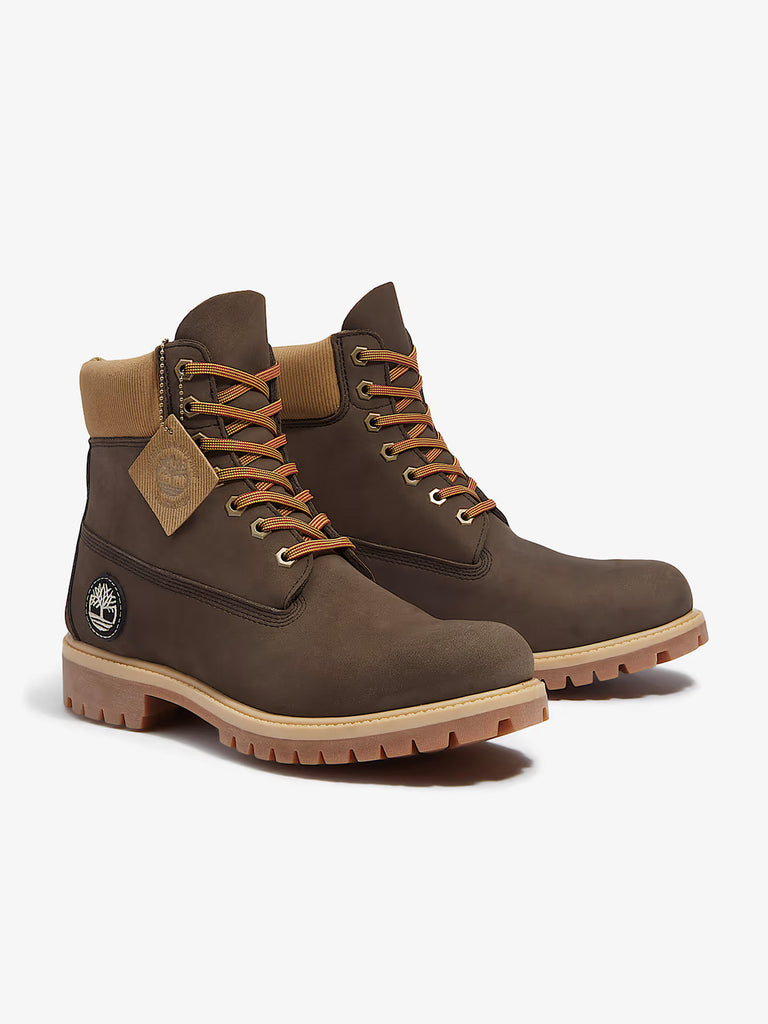 TIMBERLAND stivaletti uomo impermeabile premium 6-inch pelle marrone