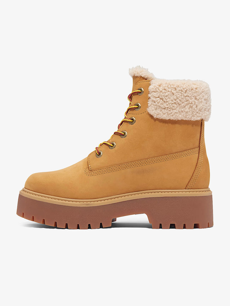 TIMBERLAND stivaletti donna impermeabile foderato con plateau stone street pelle beige