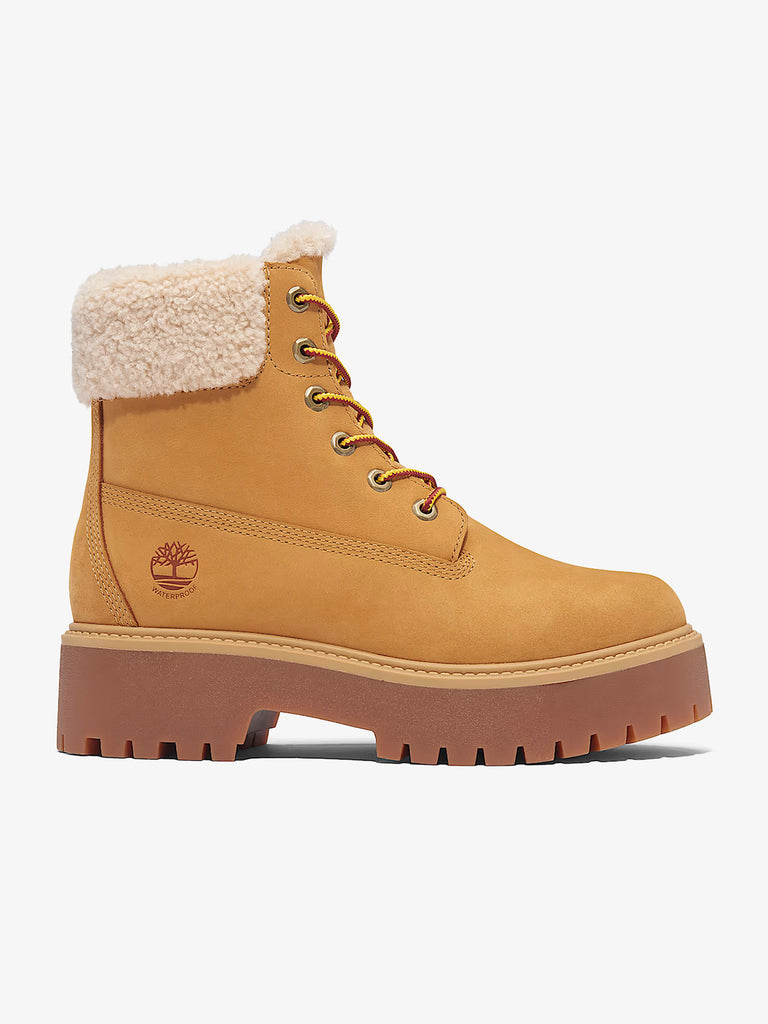TIMBERLAND stivaletti donna impermeabile foderato con plateau stone street pelle beige
