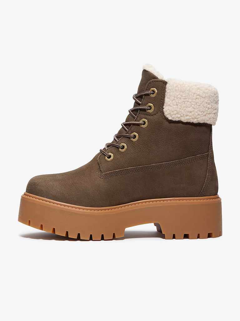 TIMBERLAND stivaletti donna impermeabile foderato con plateau stone street pelle