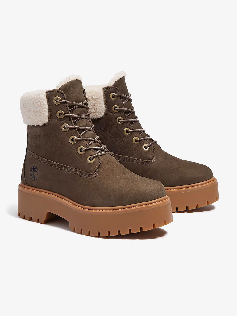 TIMBERLAND stivaletti donna impermeabile foderato con plateau stone street pelle