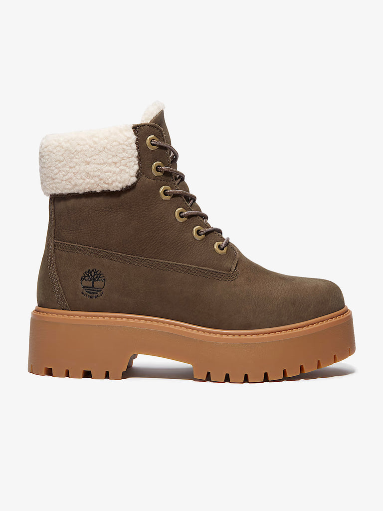 TIMBERLAND stivaletti donna impermeabile foderato con plateau stone street pelle