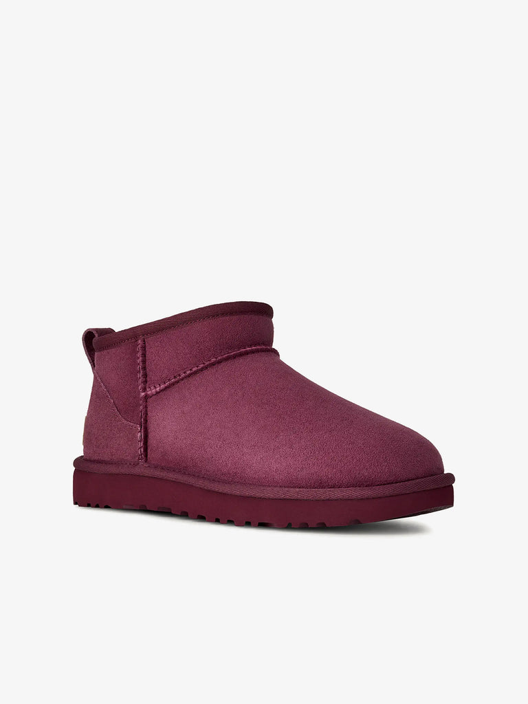 UGG stivaletti donna classic ultra mini burnt magenta pelle