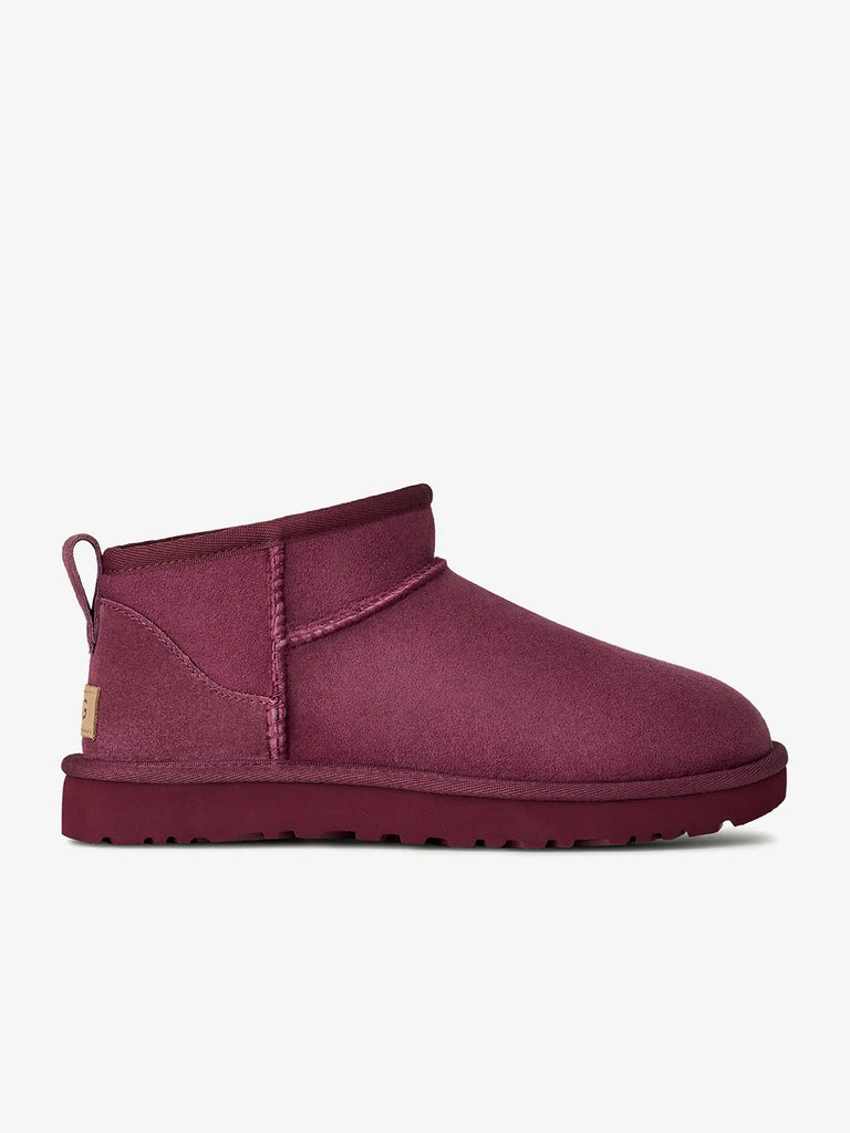 UGG stivaletti donna classic ultra mini burnt magenta pelle