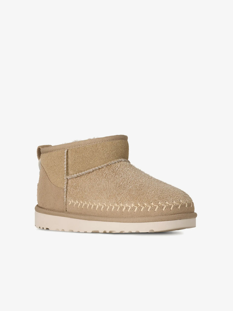 UGG stivaletti donna classic ultra mini biarritz mustard seed pelle