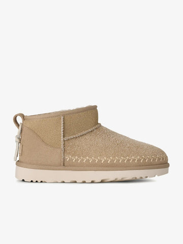 UGG stivaletti donna classic ultra mini biarritz mustard seed pelle