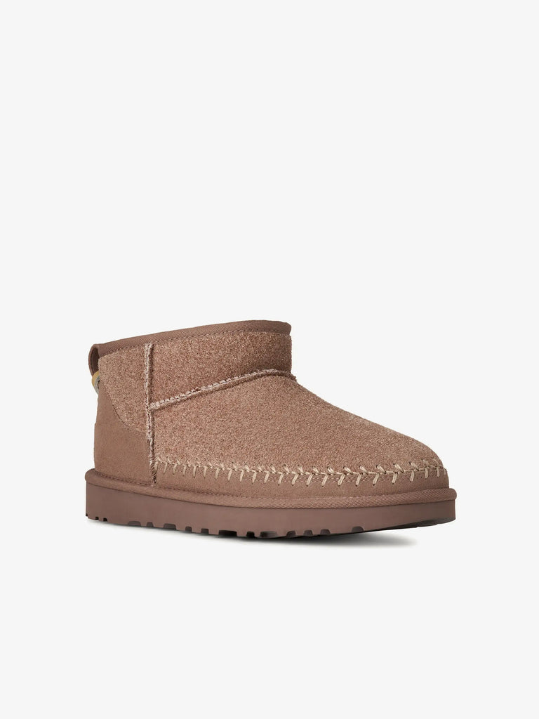 UGG stivaletti donna classic ultra mini biarritz rocky oak pelle