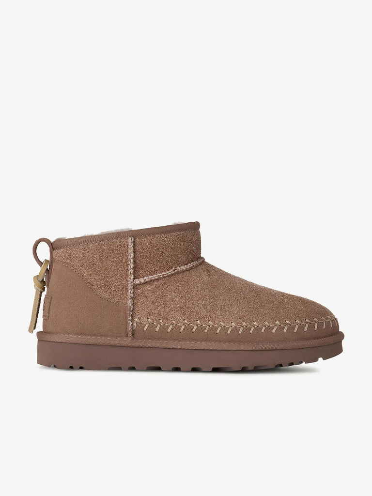 UGG stivaletti donna classic ultra mini biarritz rocky oak pelle