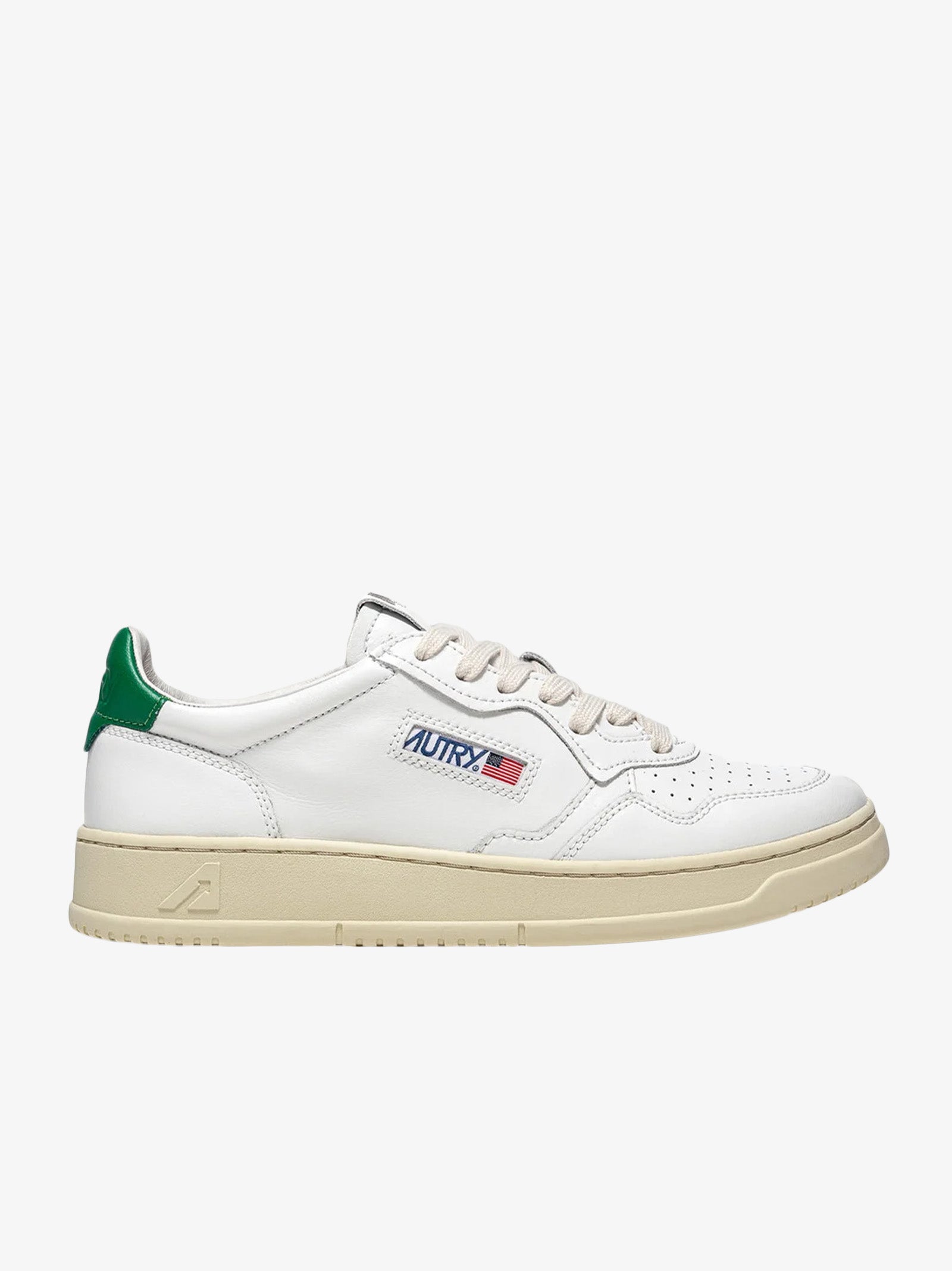 AUTRY Sneakers Medalist Low uomo in pelle bianco/verde