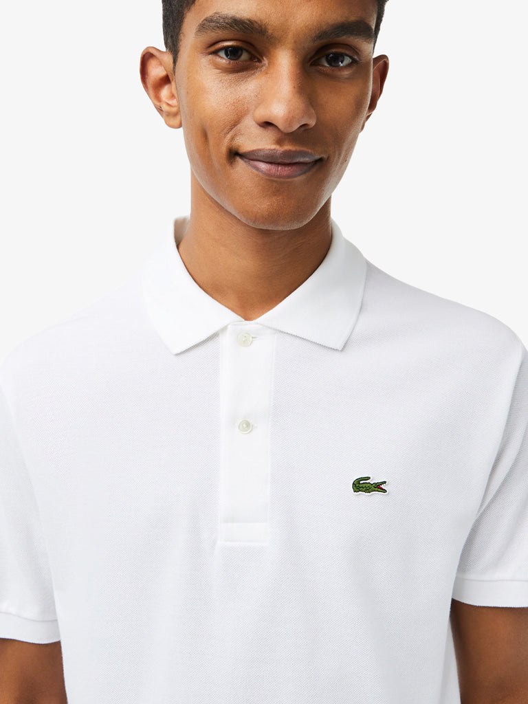 LACOSTE Polo regolare uomo in cotone bianca