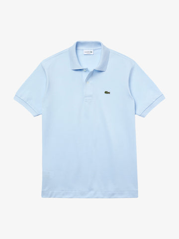 LACOSTE Polo regolare uomo in cotone azzurro