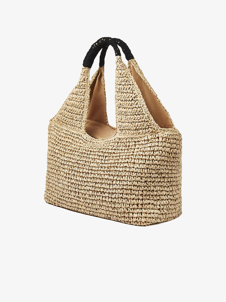 SUNDEK Borsa a spalla Paper Straw donna in paglia beige