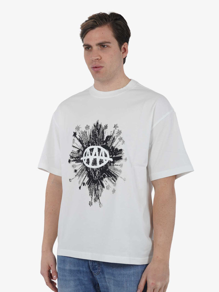 ACUPUNCTURE T-shirt PUPILED EMBLEM uomo cotone bianco
