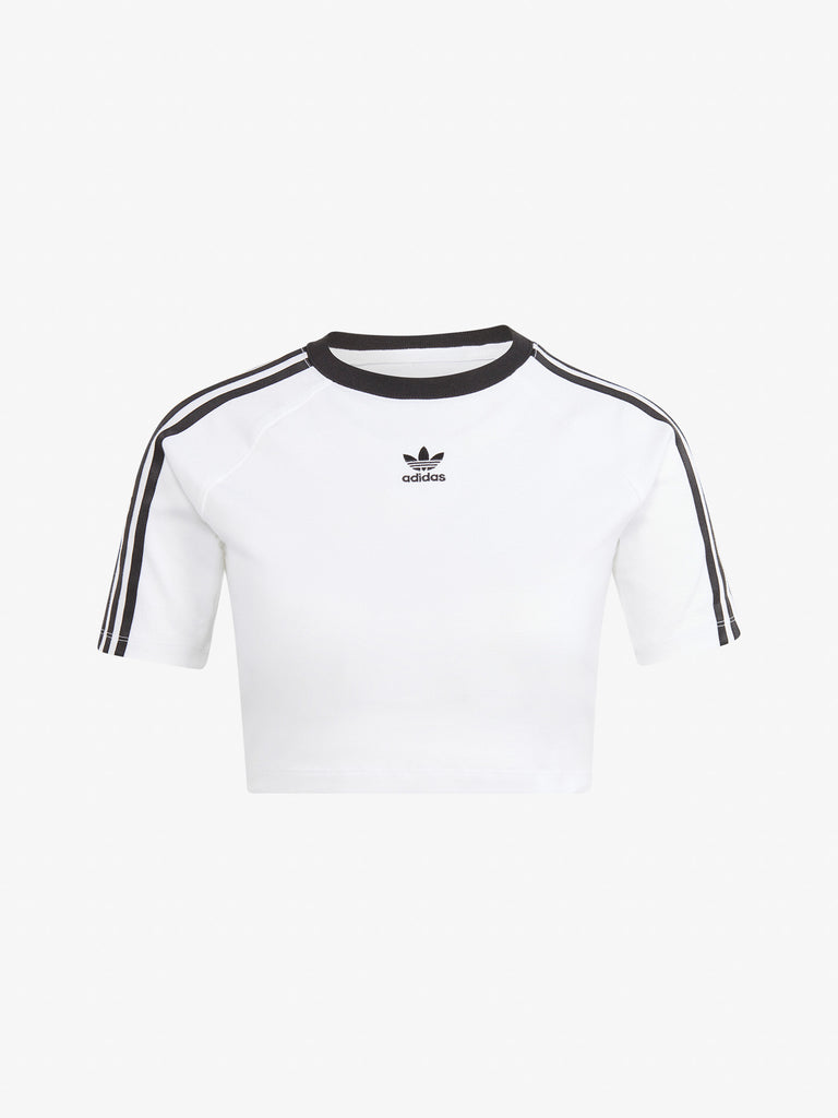 ADIDAS T-shirt cropped Adicolor Classics 3-Stripes IP0662 donna cotone bianco