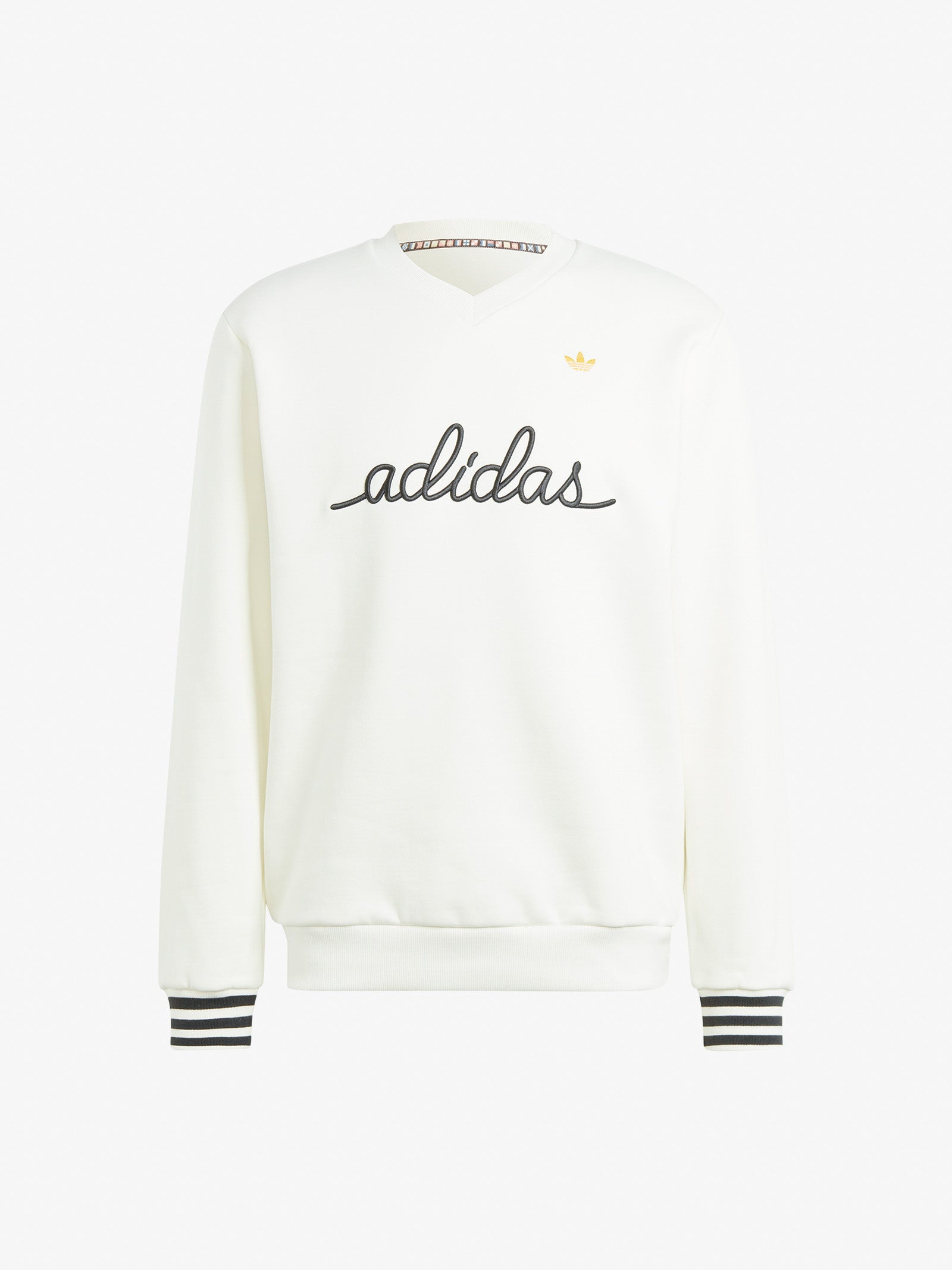 ADIDAS Felpa girocollo Nice Embroidered IR7595 uomo cotone bianco