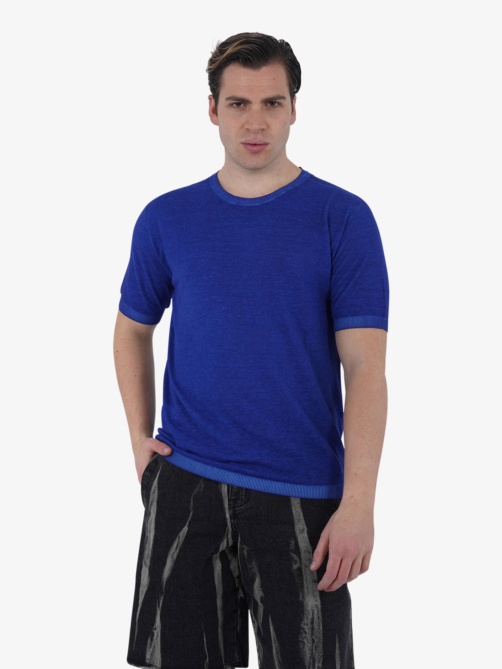 AROVESCIO T-shirt F15 NATURA uomo cotone blu