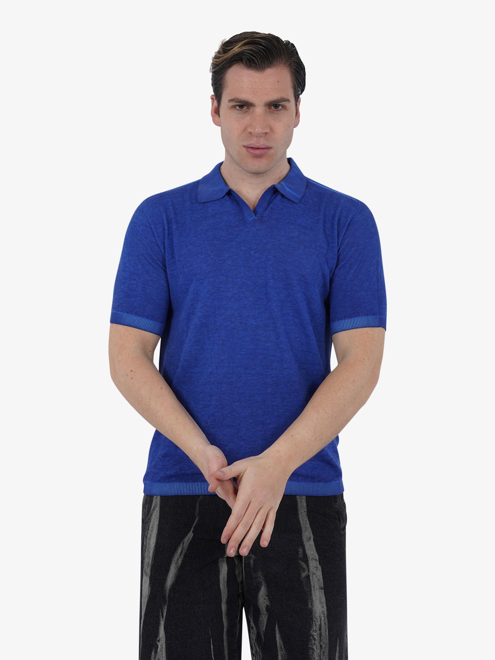 AROVESCIO Polo DERBY F15 NATURAL uomo cotone blu