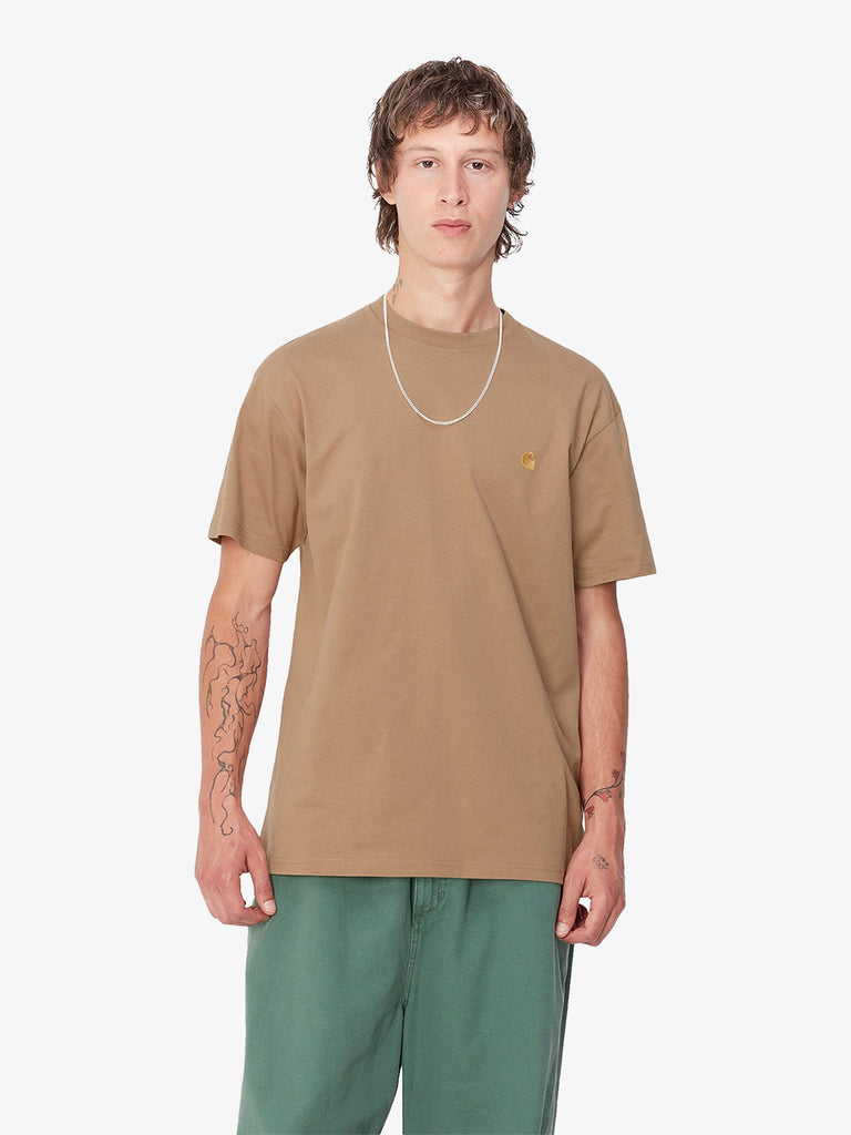 CARHARTT WIP T-shirt S/S Chase I026391_ uomo cotone marrone