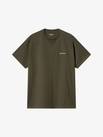 CARHARTT WIP T-shirt S/S Script Embroidery I030435_ uomo cotone verde