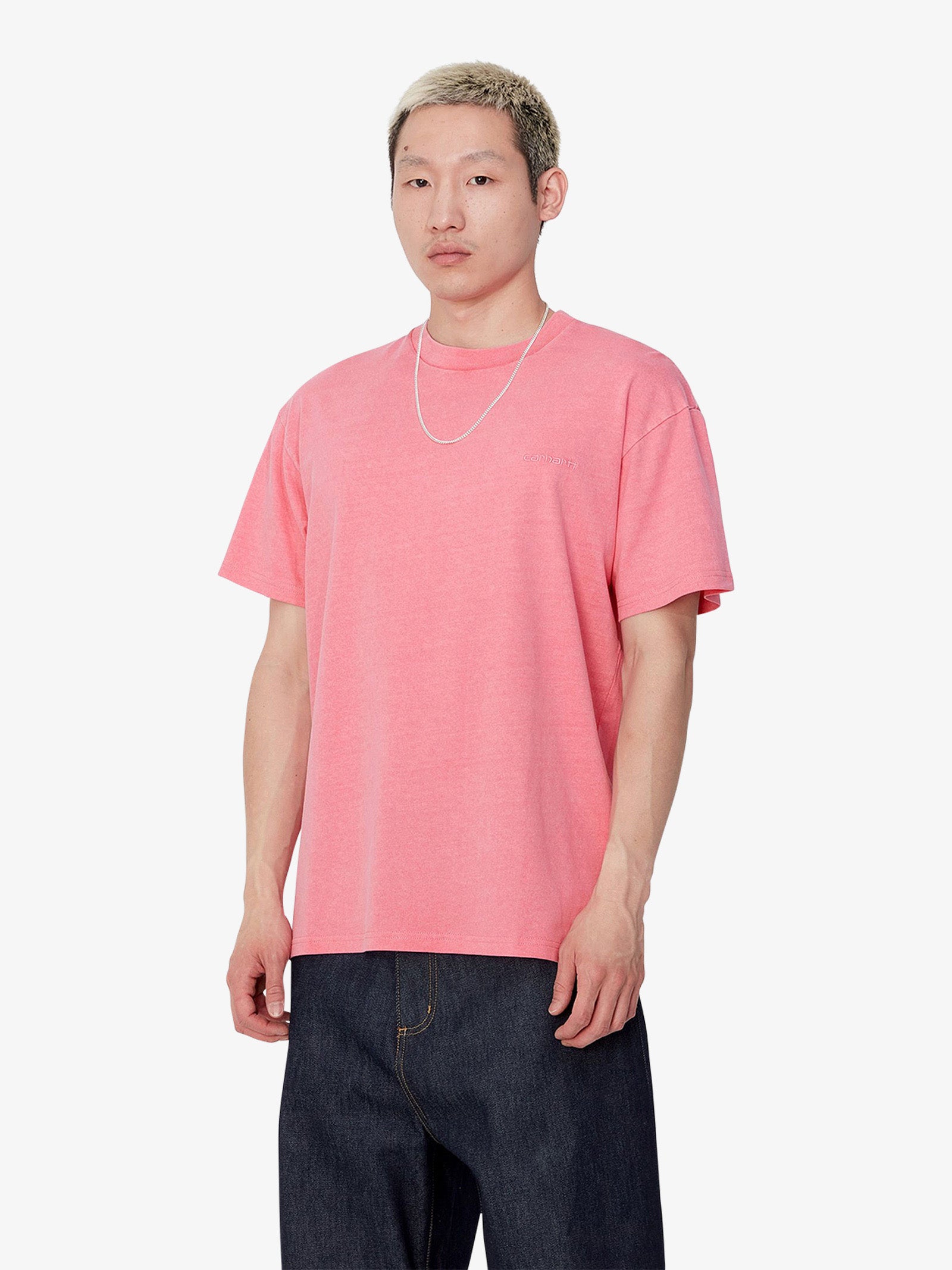 Tシャツ・カットソー CARHARTT WIP Men T-shirt Pink I033622 29PGD CARHARTT WIP T-shirt S/S Duster Script I033622_ men's pink