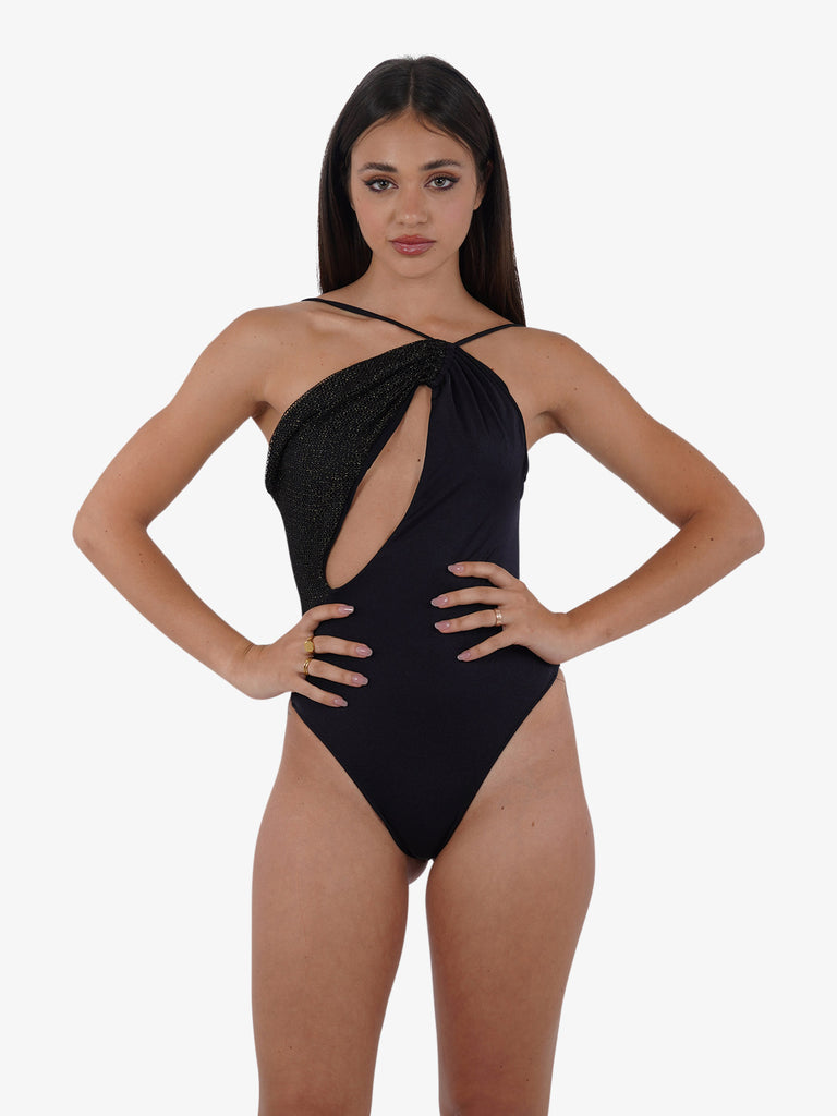 COTAZUR CTZ01425 women's black micro mesh one-piece swimsuit