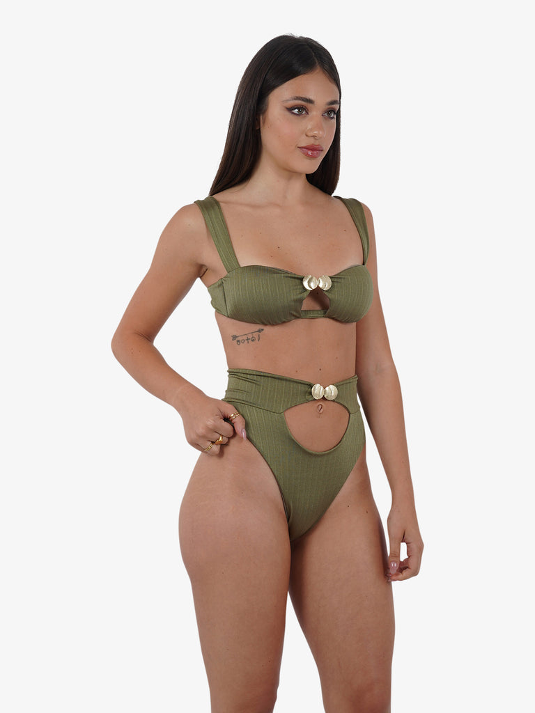 COTAZUR Costume da bagno bikini fascia conchiglia CTZ01428 donna verde