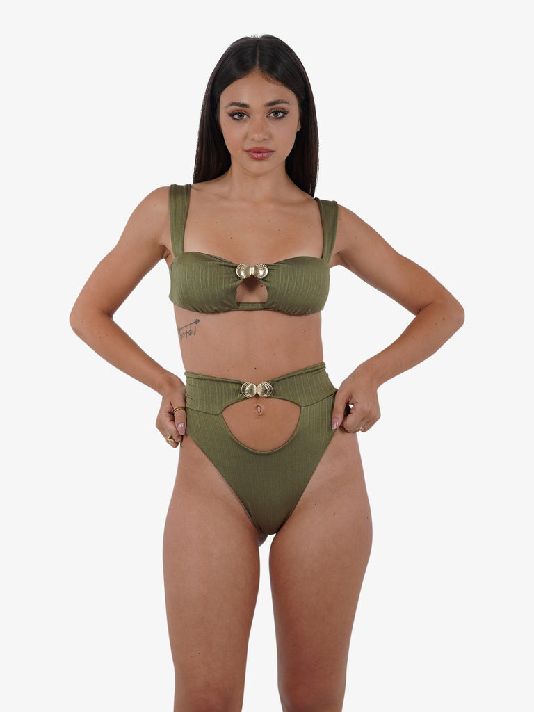 COTAZUR Costume da bagno bikini fascia conchiglia CTZ01428 donna verde