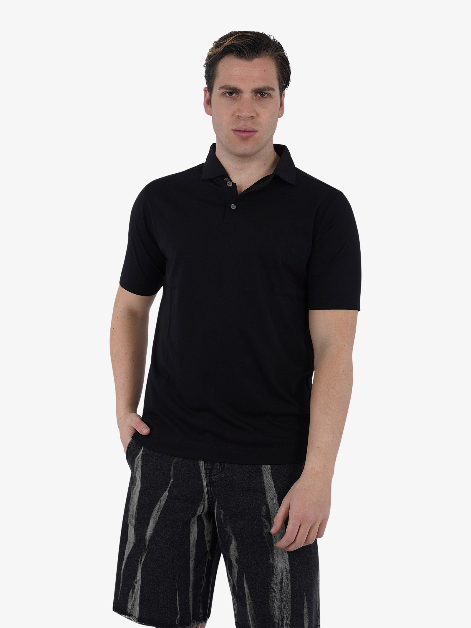 DIKTAT Polo SUPIMA DK67102 uomo cotone nero