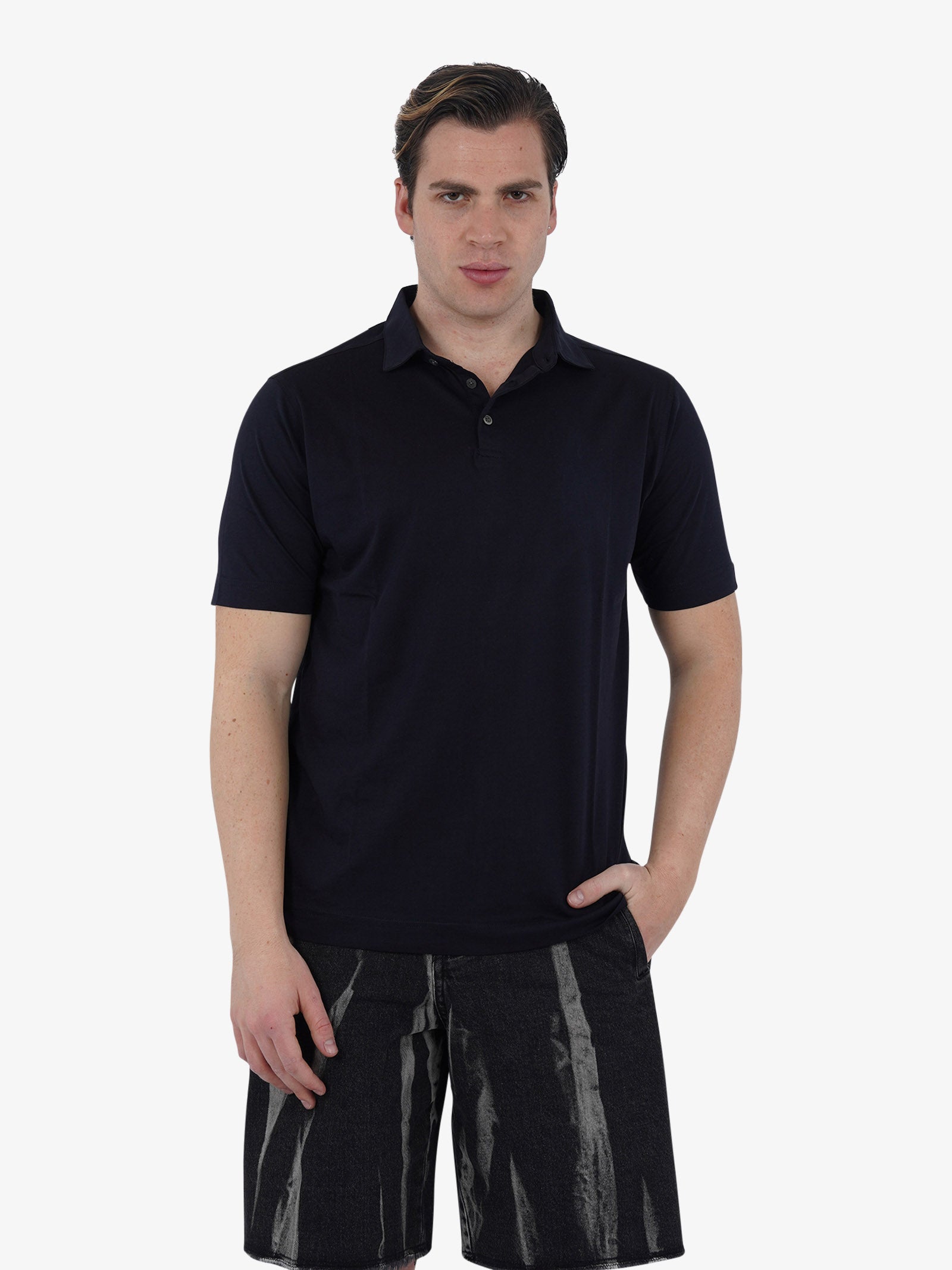 DIKTAT Polo SUPIMA DK67102 uomo cotone blu