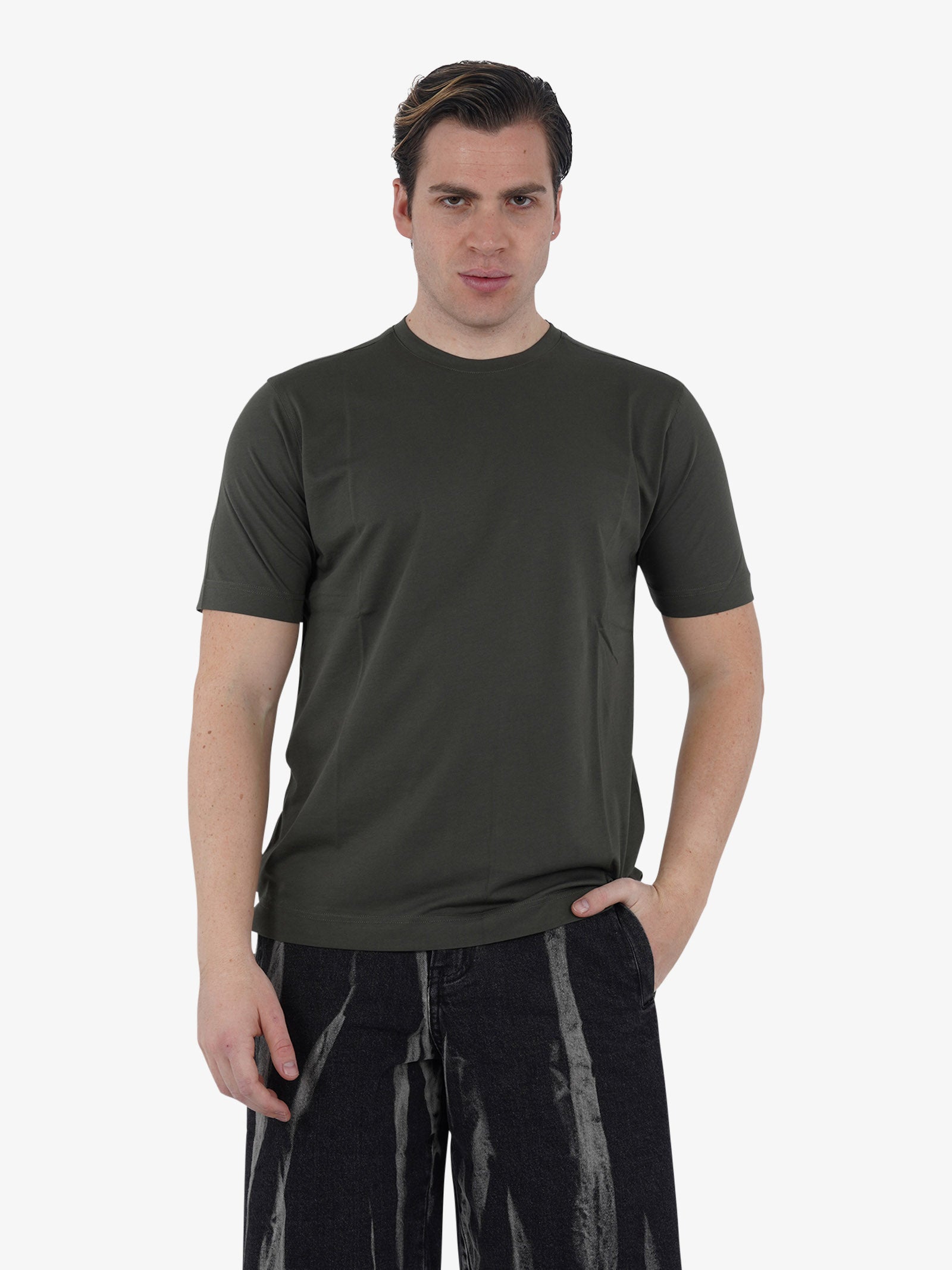 DIKTAT Maglia SUPIMA DK67103 uomo cotone militare