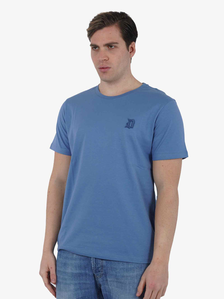 DONDUP T-shirt US198 JF0309U HN8 DU uomo cotone azzurro