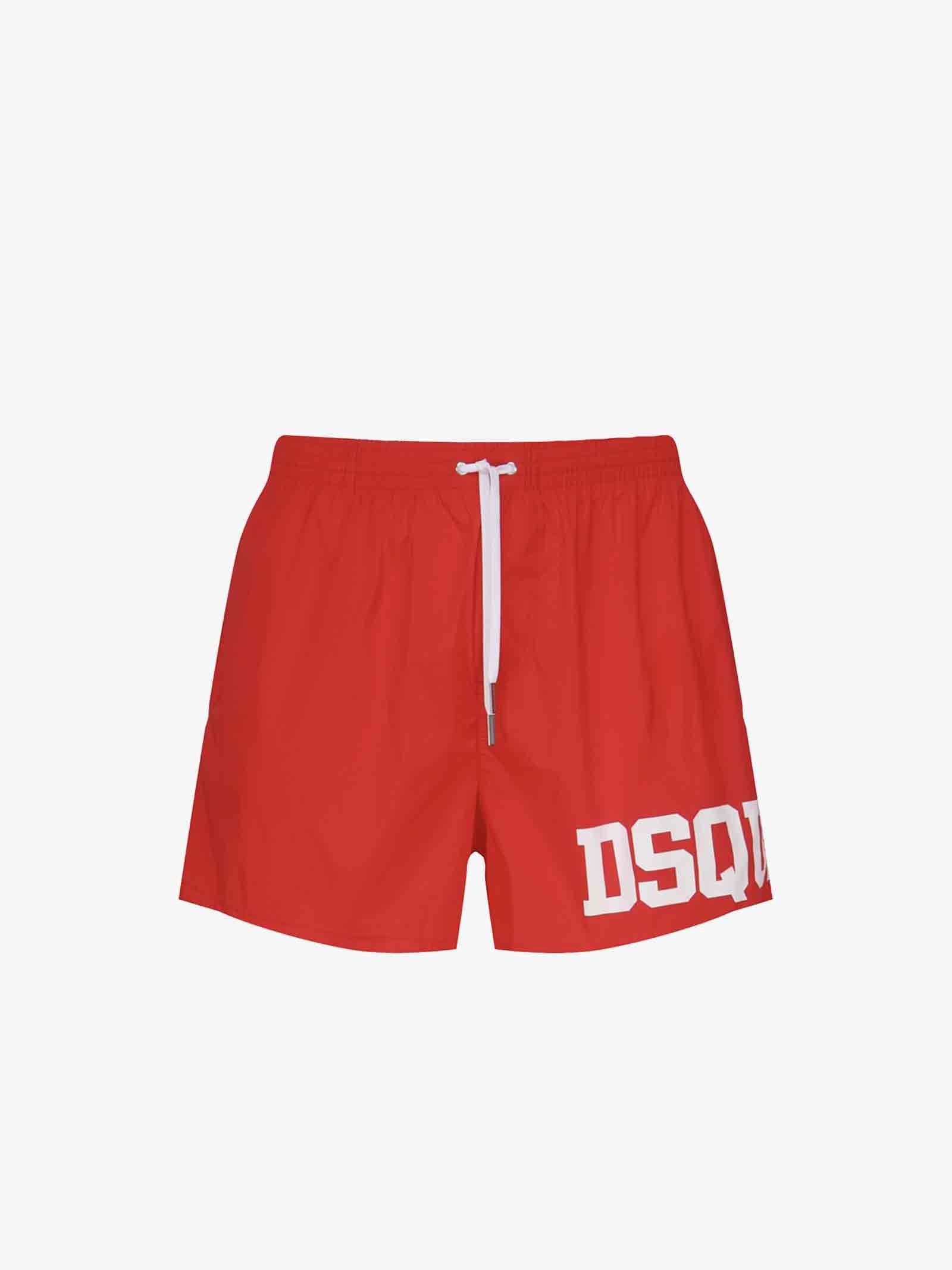 DSQUARED2 Costume da bagno boxer midi D7B8P5440 uomo rosso