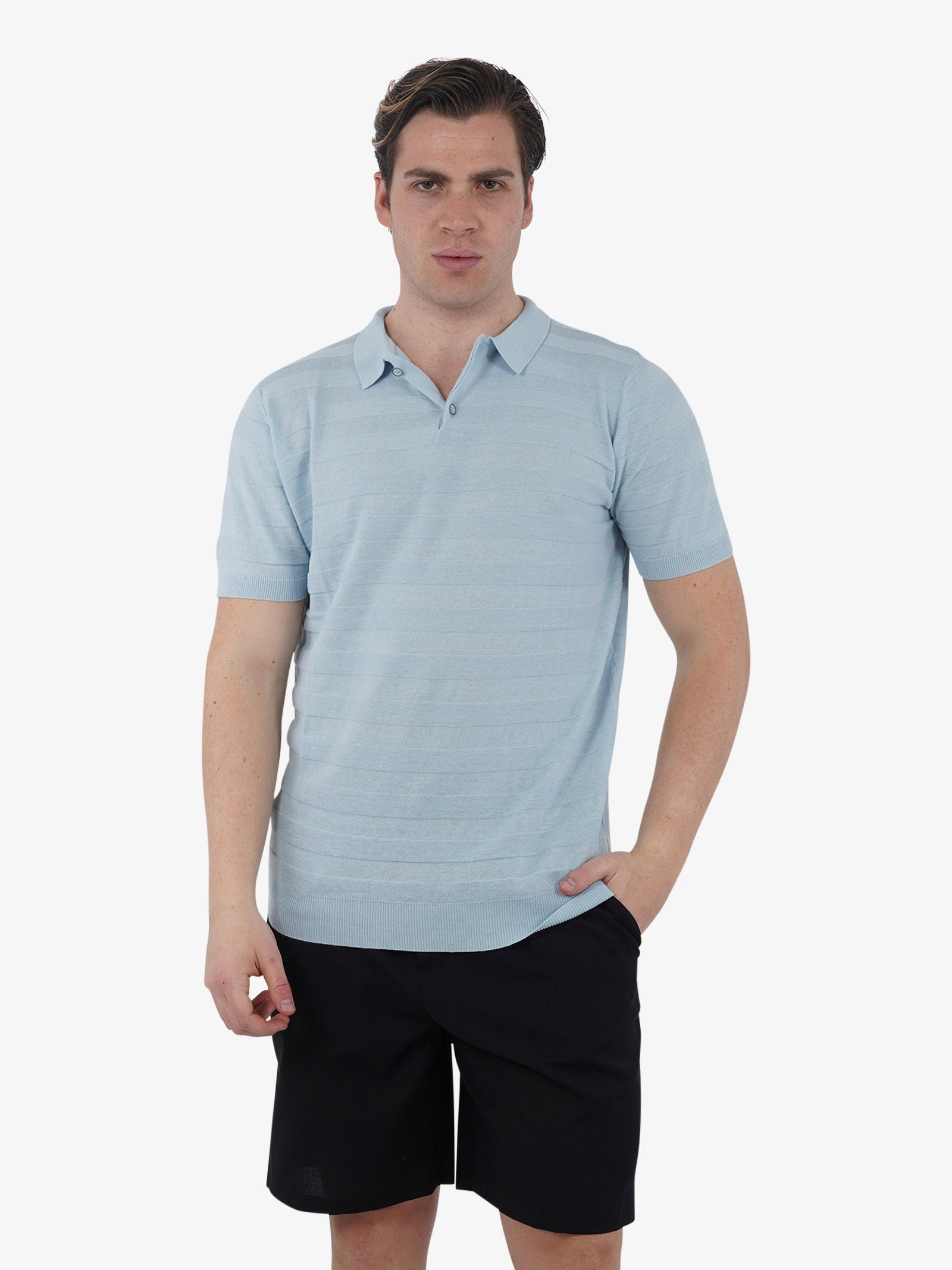 GAZZARRINI Polo ME448G uomo cotone azzurro