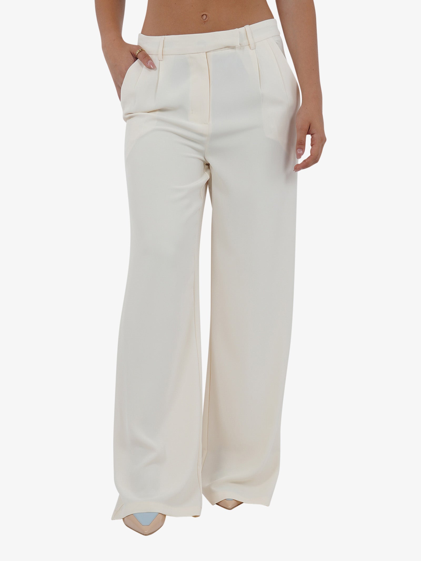 GLAMOROUS Pantalone a vita bassa GS0482 donna beige