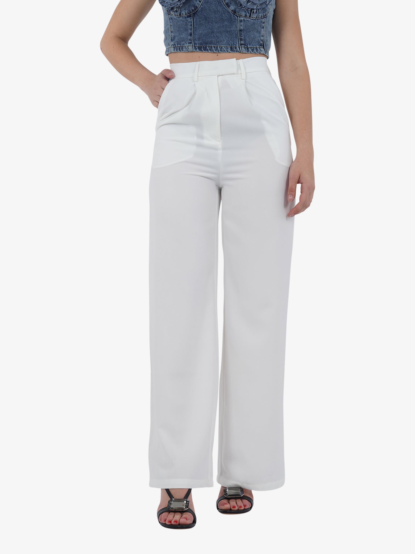 GLAMOROUS Pantalone GS0507 donna bianco