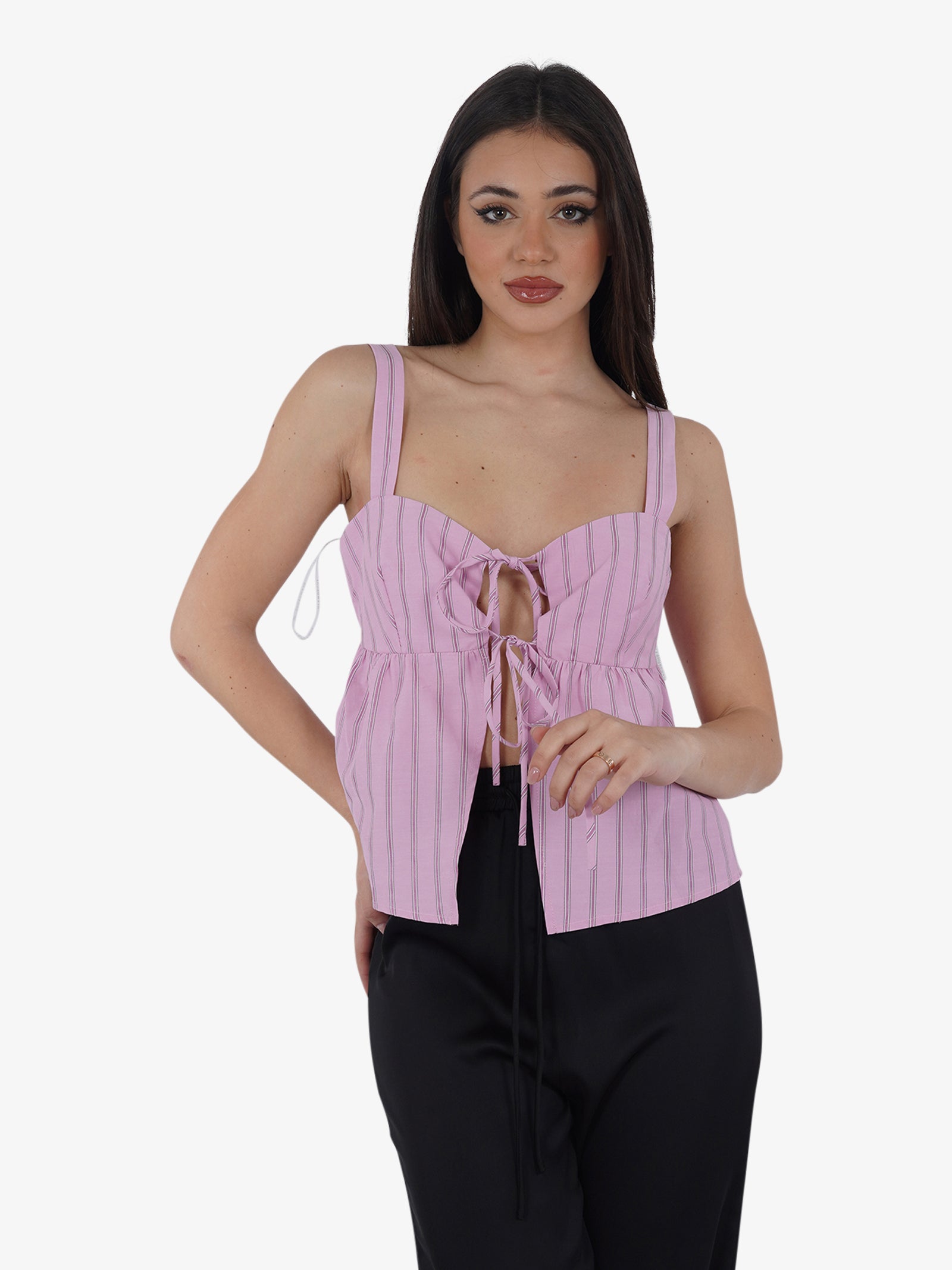 GLAMOROUS Top HC0351 donna cotone rosa