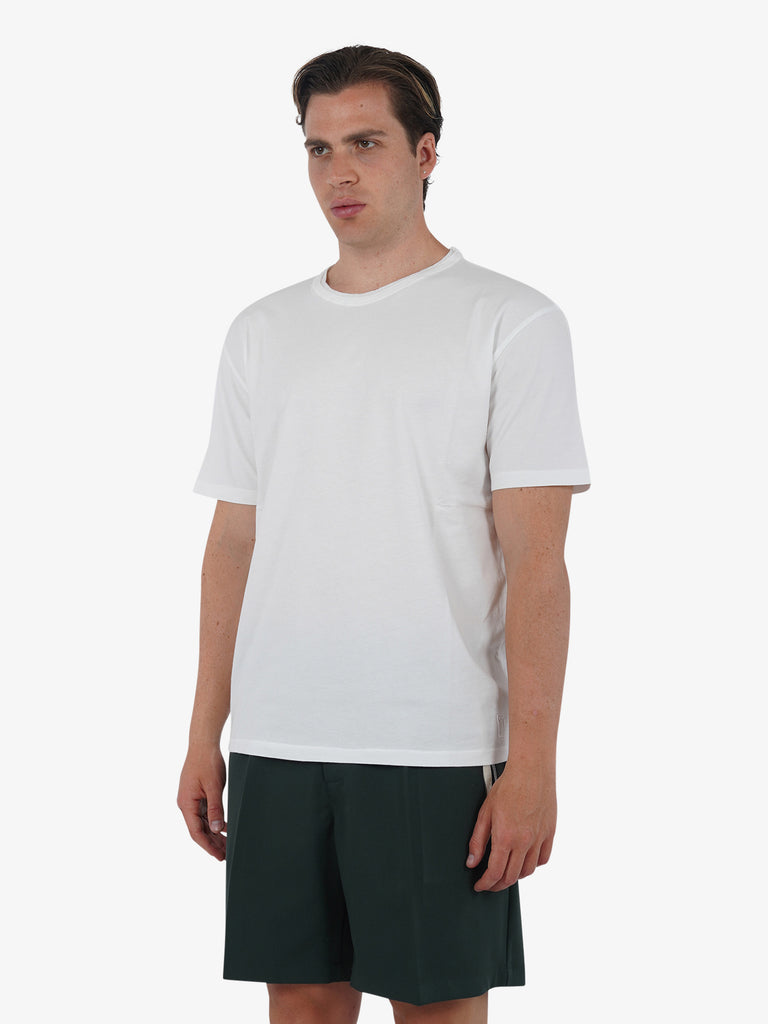 GRIFONI T-shirt basic con logo mini GQ180001/54 uomo cotone bianco
