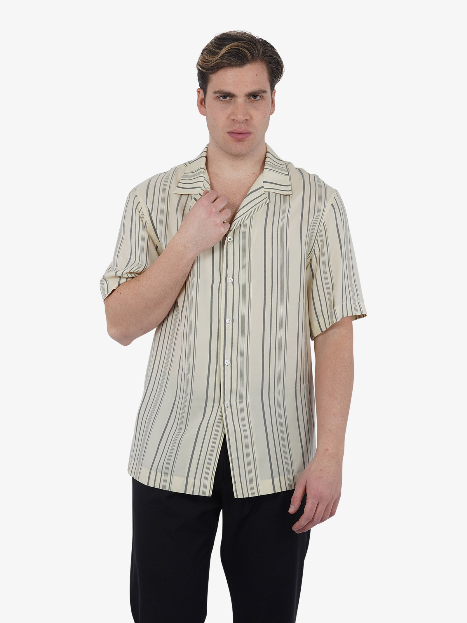 GRIFONI Camicia bowling GR120004/15 uomo cupro beige