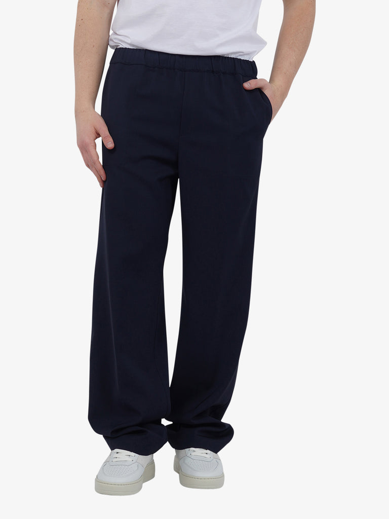 GRIFONI Pantalone con elastico GR140051/16 uomo viscosa blu