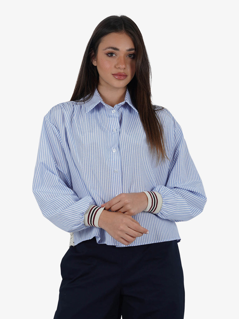 HAVE ONE Camicia con inserti in pizzo CMA-L154 donna cotone bianco