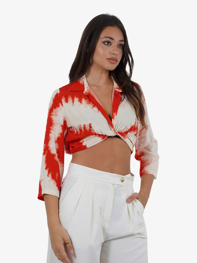 HAVE ONE Camicia in mussola CMA-L171 donna cotone rosso