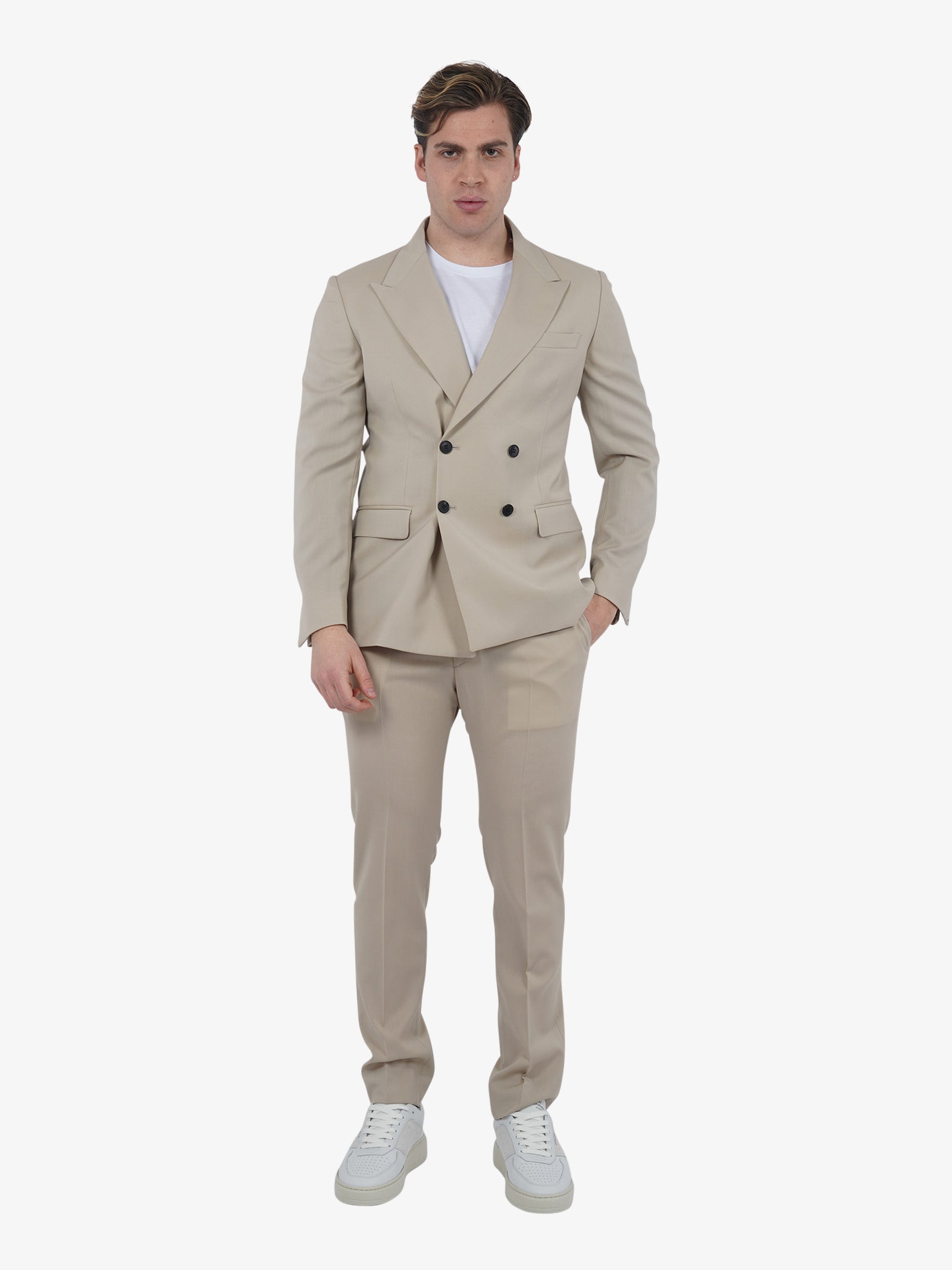 LOW BRAND Completo elegante 2B SUIT TROPICAL L1GSS246646 uomo lana beige