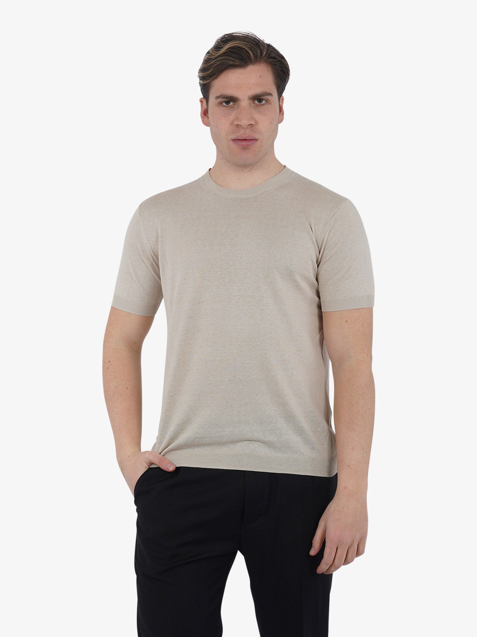 LOW BRAND Maglia K123 Jumper L1MSS246670 uomo seta beige